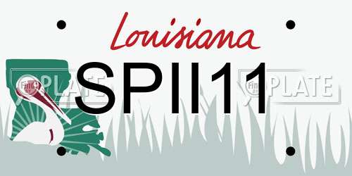SPII11 Louisiana License Plate