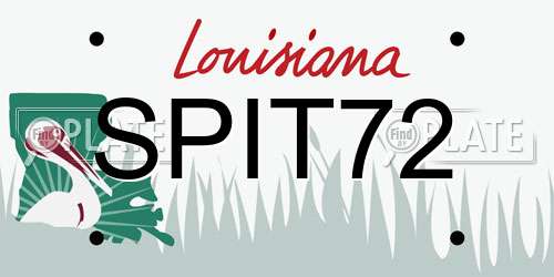 SPIT72 Louisiana License Plate
