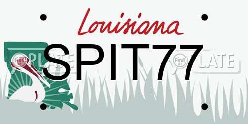SPIT77 Louisiana License Plate