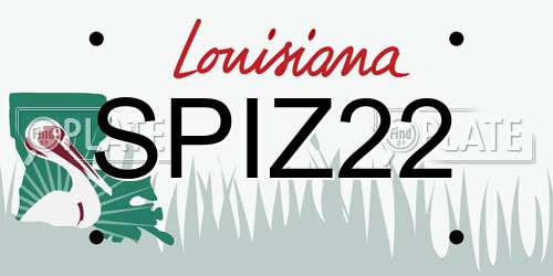 SPIZ22 Louisiana License Plate