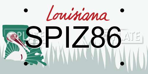 SPIZ86 Louisiana License Plate