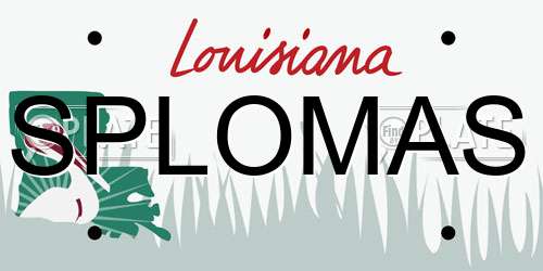 SPLOMAS Louisiana License Plate