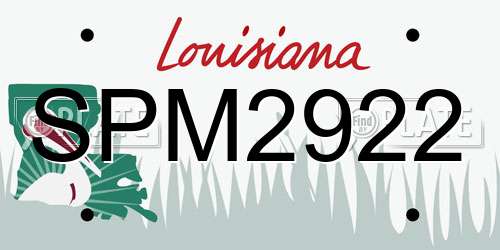 SPM2922 Louisiana License Plate