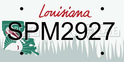 SPM2927 Louisiana License Plate