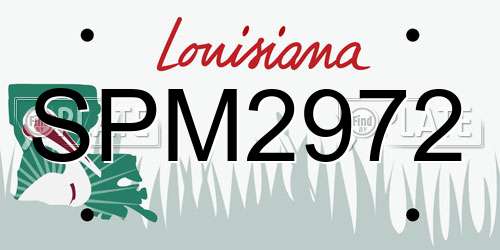 SPM2972 Louisiana License Plate