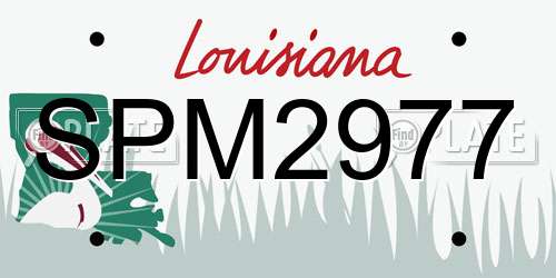 SPM2977 Louisiana License Plate