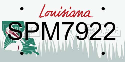 SPM7922 Louisiana License Plate