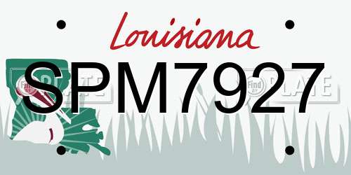 SPM7927 Louisiana License Plate