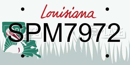 SPM7972 Louisiana License Plate