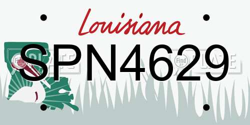 SPN4629 Louisiana License Plate
