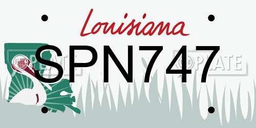 SPN747 Louisiana License Plate