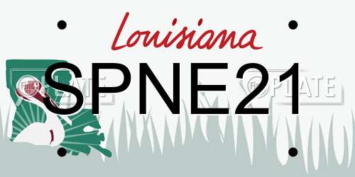 SPNE21 Louisiana License Plate