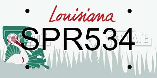 SPR534 Louisiana License Plate