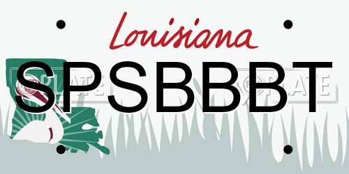 SPSBBBT Louisiana License Plate