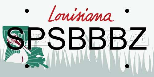 SPSBBBZ Louisiana License Plate