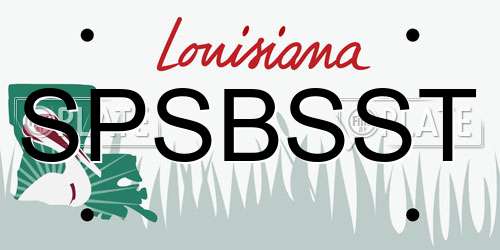 SPSBSST Louisiana License Plate