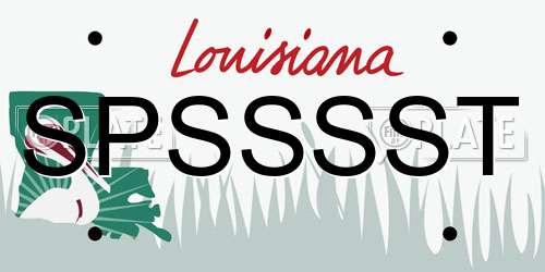 SPSSSST Louisiana License Plate