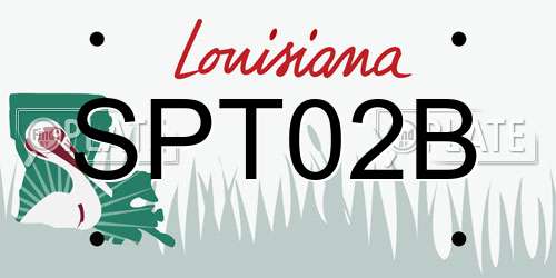 SPT02B Louisiana License Plate