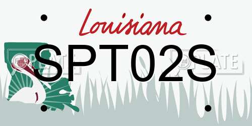 SPT02S Louisiana License Plate