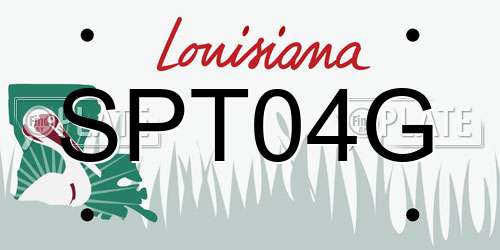 SPT04G Louisiana License Plate