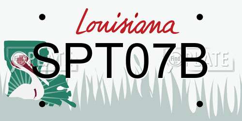 SPT07B Louisiana License Plate