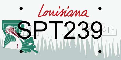 SPT239 Louisiana License Plate