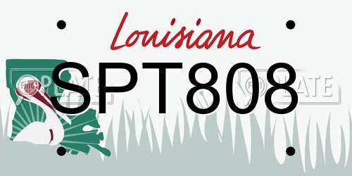 SPT808 Louisiana License Plate