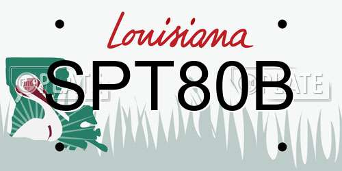 SPT80B Louisiana License Plate