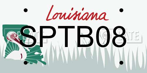 SPTB08 Louisiana License Plate