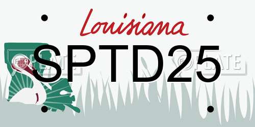 SPTD25 Louisiana License Plate