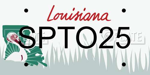 SPTO25 Louisiana License Plate