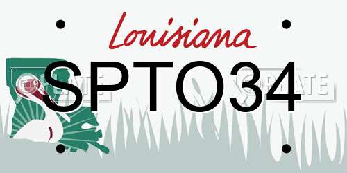 SPTO34 Louisiana License Plate
