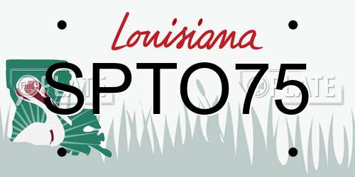 SPTO75 Louisiana License Plate