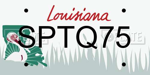SPTQ75 Louisiana License Plate