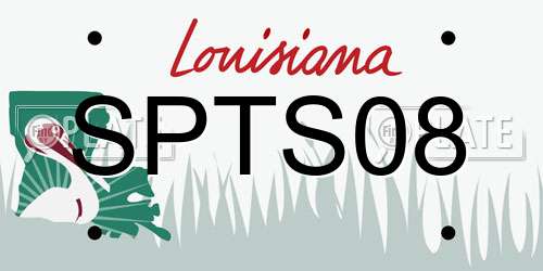 SPTS08 Louisiana License Plate