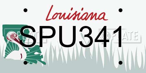 SPU341 Louisiana License Plate