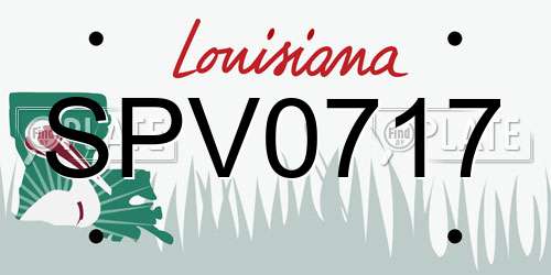 SPV0717 Louisiana License Plate