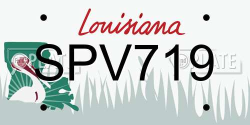 SPV719 Louisiana License Plate