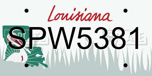 SPW5381 Louisiana License Plate