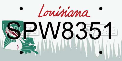 SPW8351 Louisiana License Plate