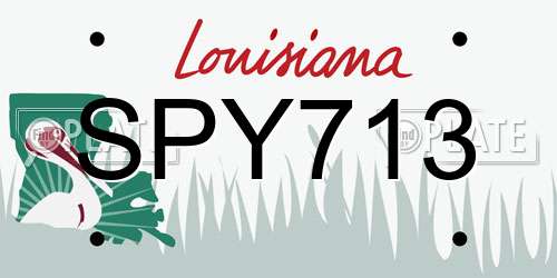 SPY713 Louisiana License Plate