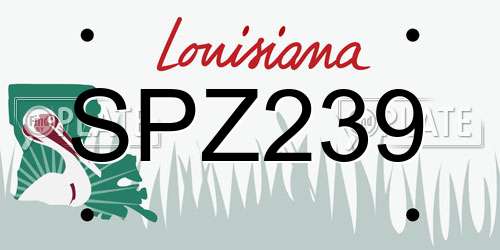SPZ239 Louisiana License Plate
