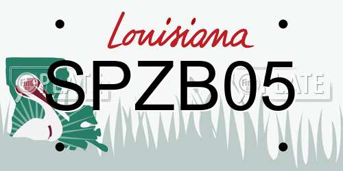 SPZB05 Louisiana License Plate