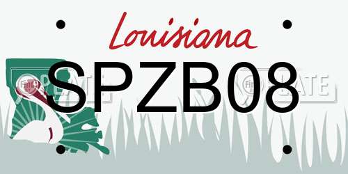 SPZB08 Louisiana License Plate
