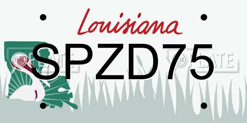 SPZD75 Louisiana License Plate