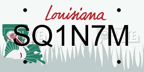 SQ1N7M Louisiana License Plate