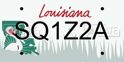 SQ1Z2A Louisiana License Plate