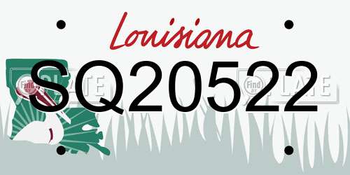 SQ20522 Louisiana License Plate