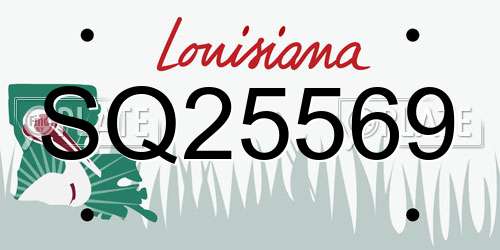 SQ25569 Louisiana License Plate