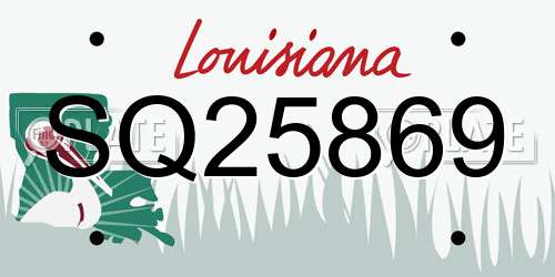 SQ25869 Louisiana License Plate